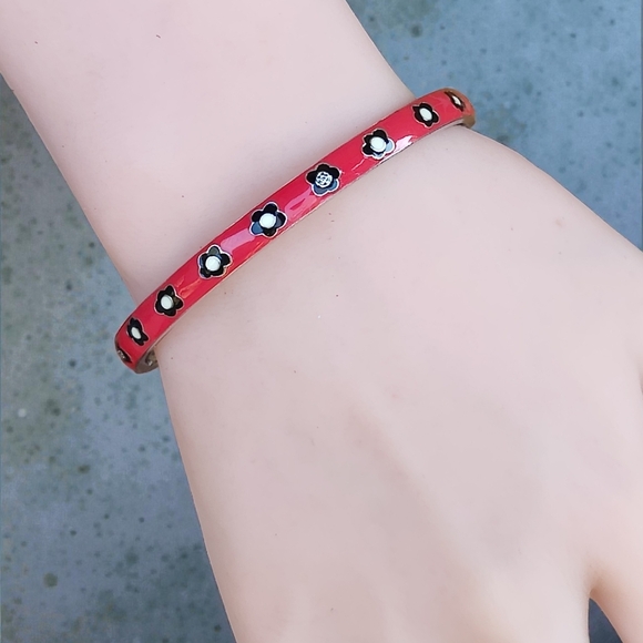 Sterling Bella Etoile Enameled Diamond Bangle Bracelet - Picture 2 of 10